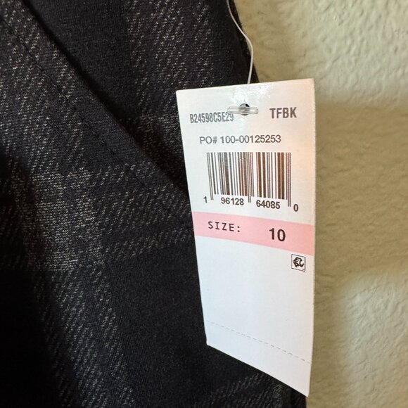 Democracy Ab Solution High Rise Ponte Trouser Sz 10 Mold & Hold Windowpane Plaid - Picture 11 of 13